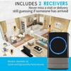 Wireless Door Chime with LED Flash Waterproof Doorbell Adjustable Volume Chime 2 Plug-in Receivers