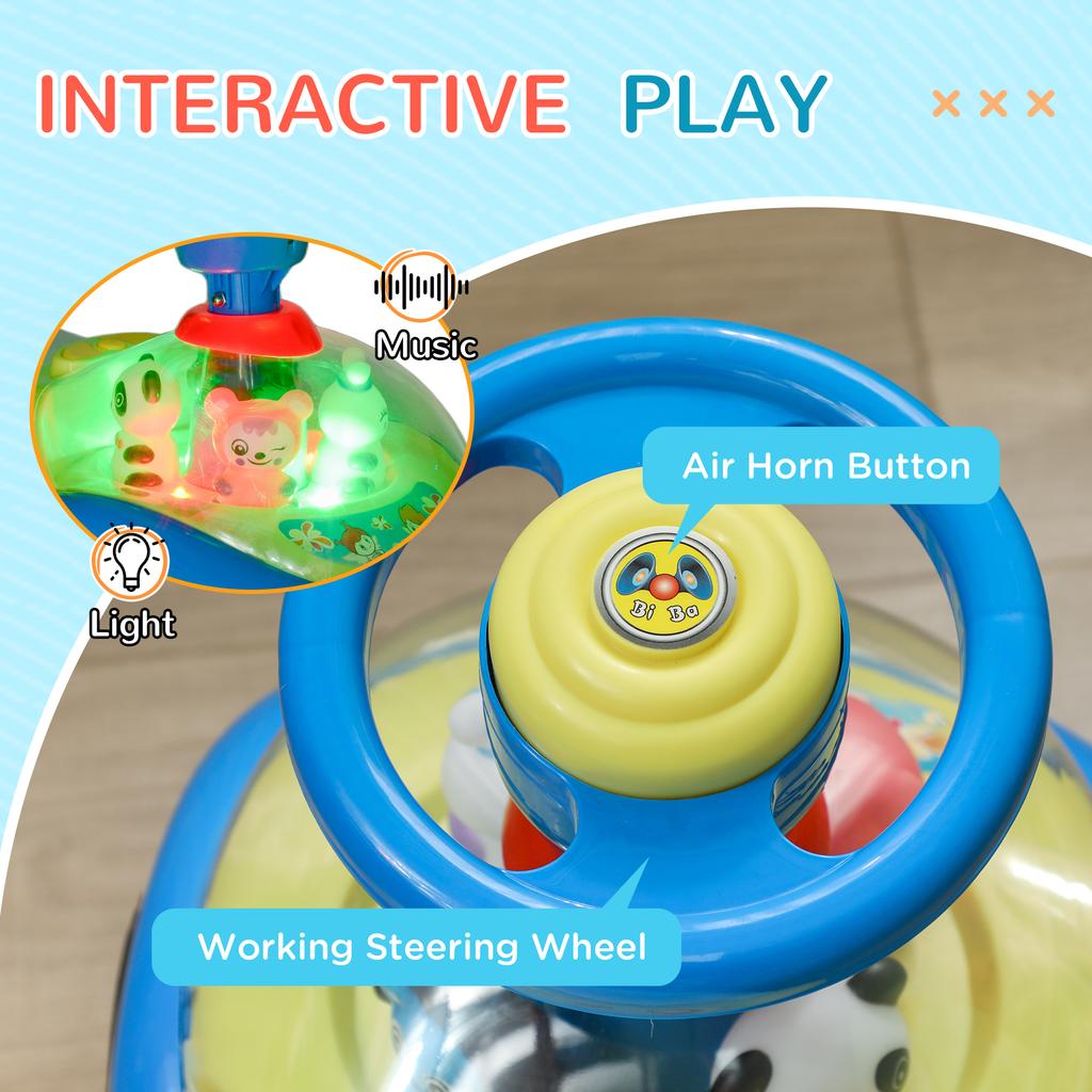 Foot to Floor oddler Ride on Toy w/ Music, Light, Horn, Under Seat Storage, Anti-Over-Backwards Device, Blue