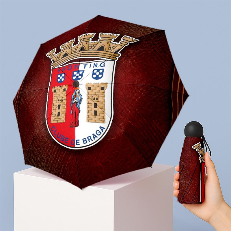 Braga FC Mini 5 Fold Pocket Umbrella Compact Lightweight Anti UV Rain Sun Protection Umbrella Portable Travel Umbrella