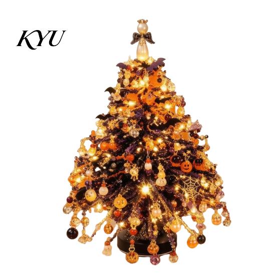 Handgefertigte Feiertagsdekoration DIY Mini-Tisch-Weihnachtsbaum-Set mit Perlen, Kristallperlen-Weihnachtsbastel-Ornament-Herstellungsset, Schreibtisch für Regal Kaminsims Dekor,