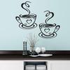 1 Pair/2 Pair Coffee Cups European Literature and Art Wall Stickers
