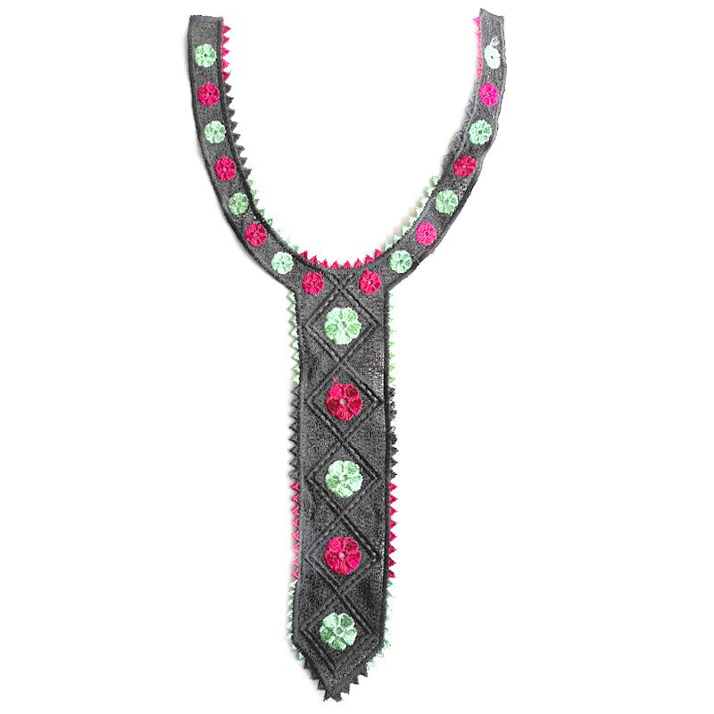 Color Embroidery Lace Collar Piece Personalized Tie Shape Heavy Industry Embroidery Fake Collar Clothing Corsage Accessories Collar Piece