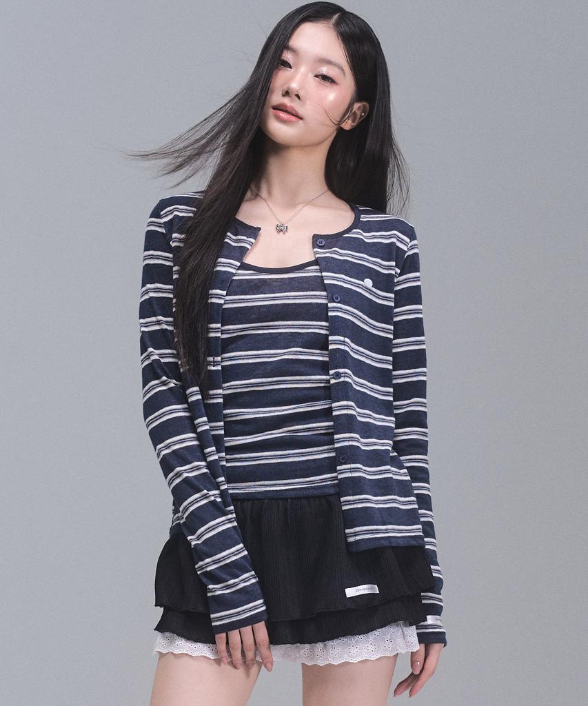 Zeroplanet Kelly Stripe Cardigan Set [Navy]