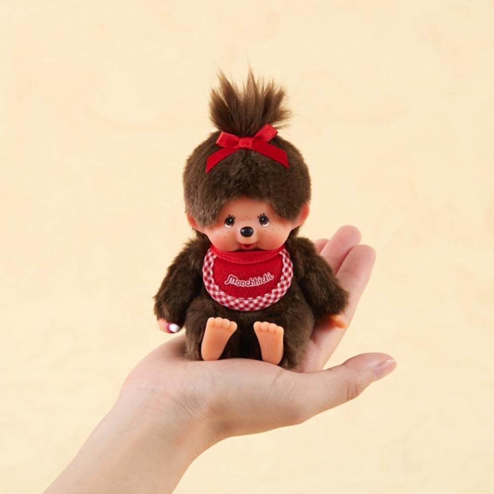 Sekiguchi Monchhichi Premium Standard SS Brown Plush Doll 14cm X 9cm X 7cm