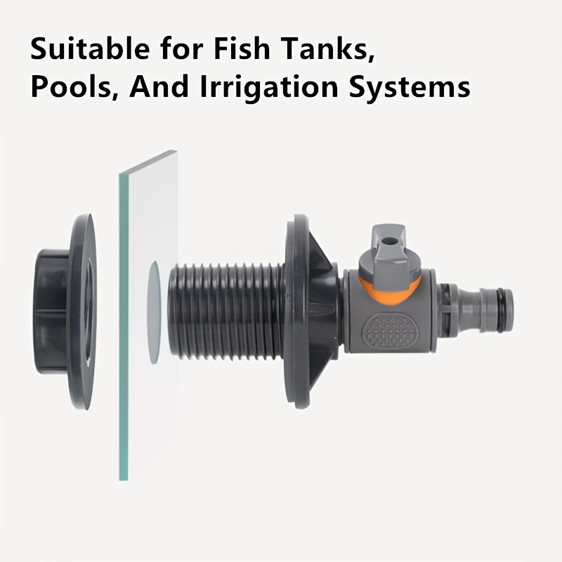 2 Pezzi Adattatore per Barile d'Acqua in PVC/IBC, Adattatore per Serbatoio d'Acqua con Valvola, Kit Connettore per Raccolta Acqua Piovana a Installazione Rapida, Connettore Filettato Esterno