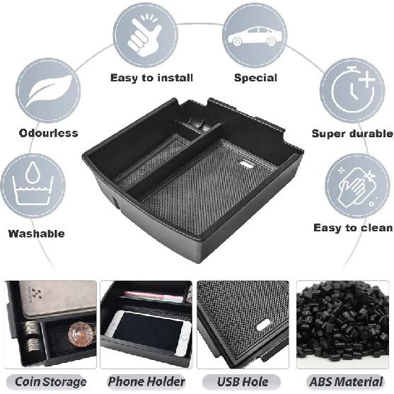 Sixthsmoy Armrest Storage Box Tray For 2025 Hyundai Tucson Limited Car Center Console Organizer Secondary Interior Accessories