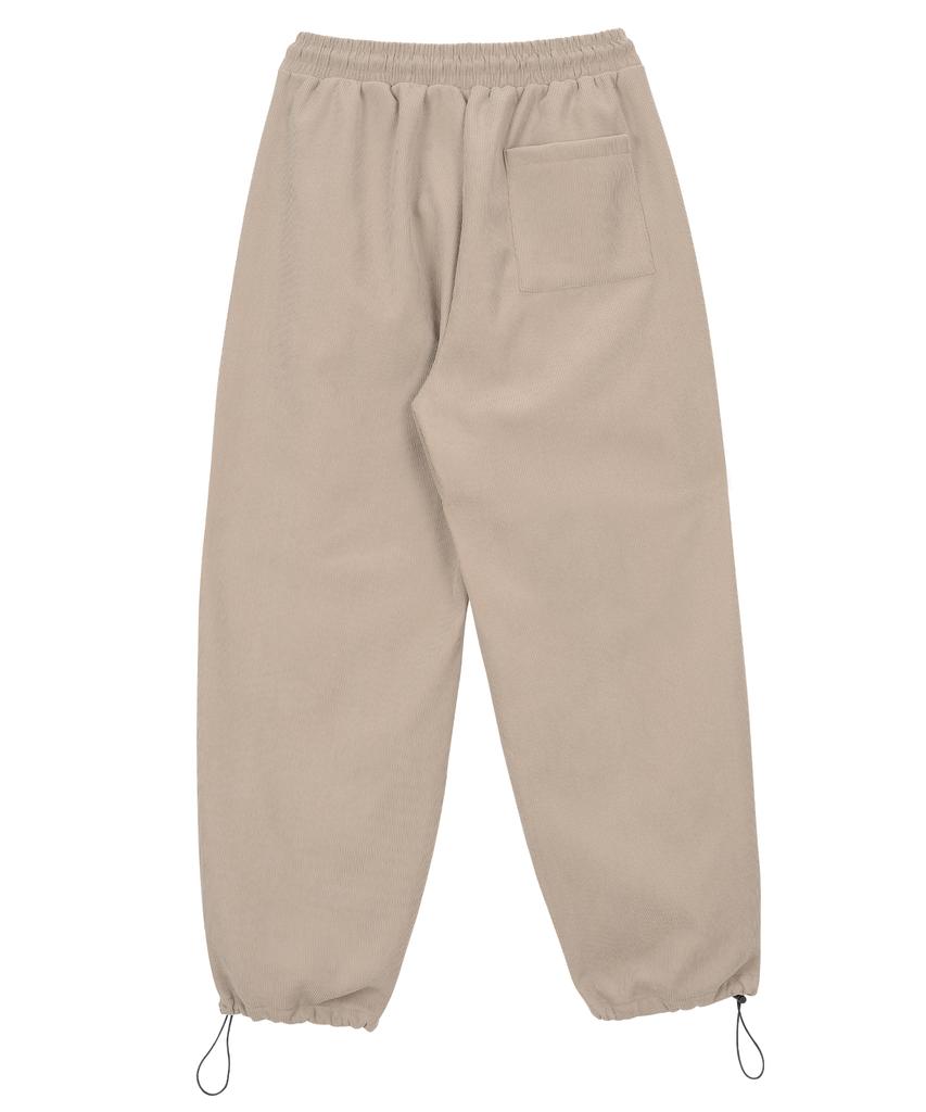 Baldebeullangko [2Pack] Wide Single-Pleat Corduroy Fleece-Lined String Pants [Brown]