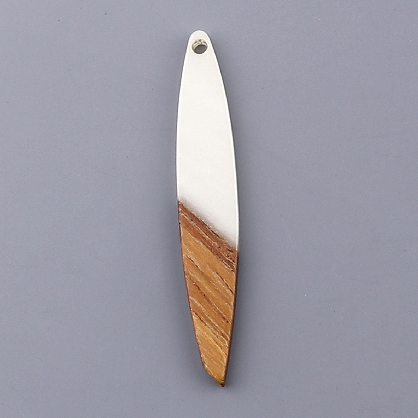 

Resin & Wood Wood Effect Resin Pendants Strip Natural Charms For Diy Earrings Necklace Jewelry Making Findings 4.3cmx0.7cm, 3PCs