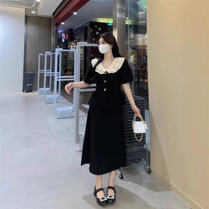 Elegant Summer Skirt Suit for Plus Size Pear-Shaped Figures – Two-Piece Set L