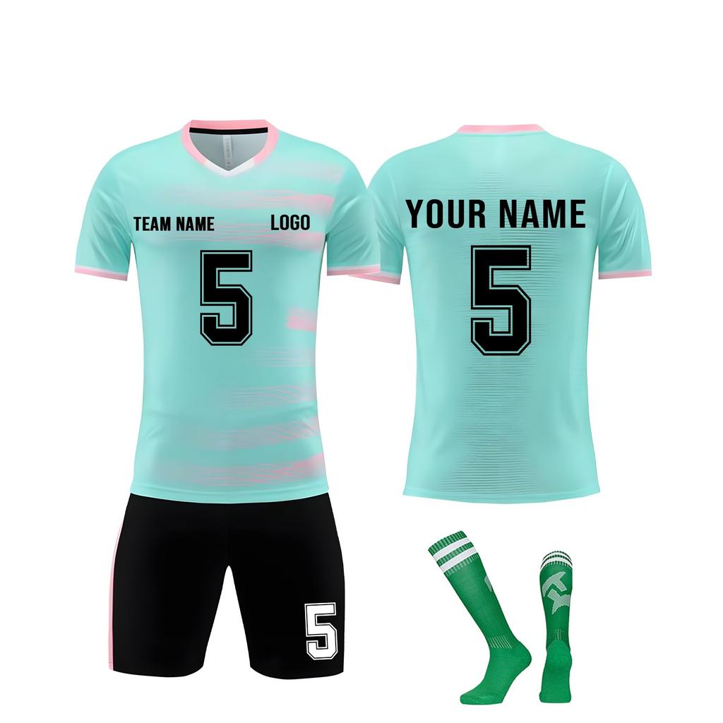 Divise da football per adulti e bambini personalizzate fai da te in tre pezzi