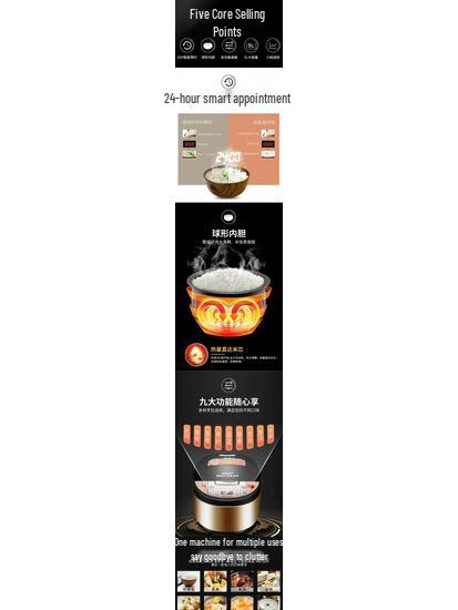 Multifunctional Intelligent Rice Cooker: Large Capacity, Fully Automatic for 1-8 People, with Timing and Porridge/Soup Functions.
