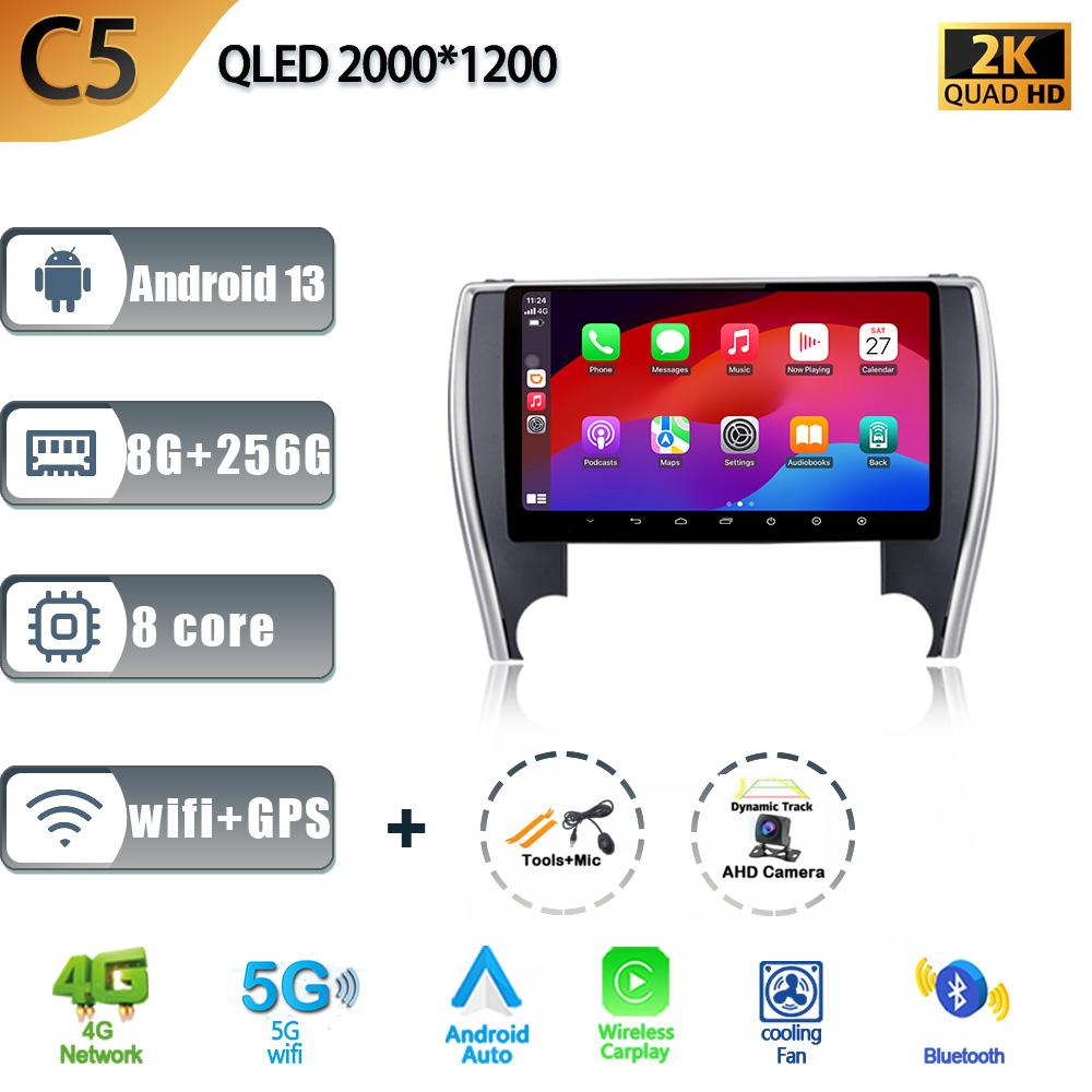 For Toyota Camry 7 2014-2017 Android 13 Car Stereo Unit Multimedia Radio 4G Wifi GPS Wireless Carplay 2 Din Screen