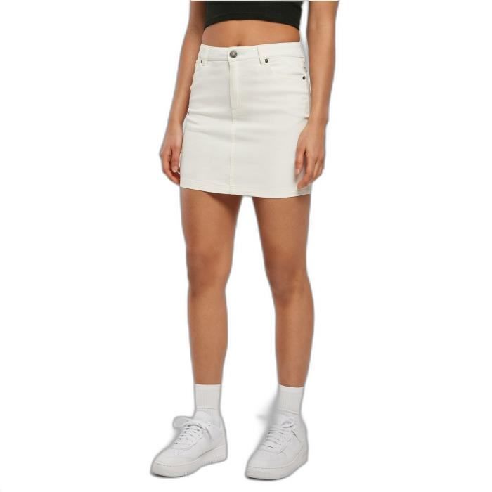 Mini jupe en jean femme Urban Classics Organic Stretch GT - blanc cassé - 32