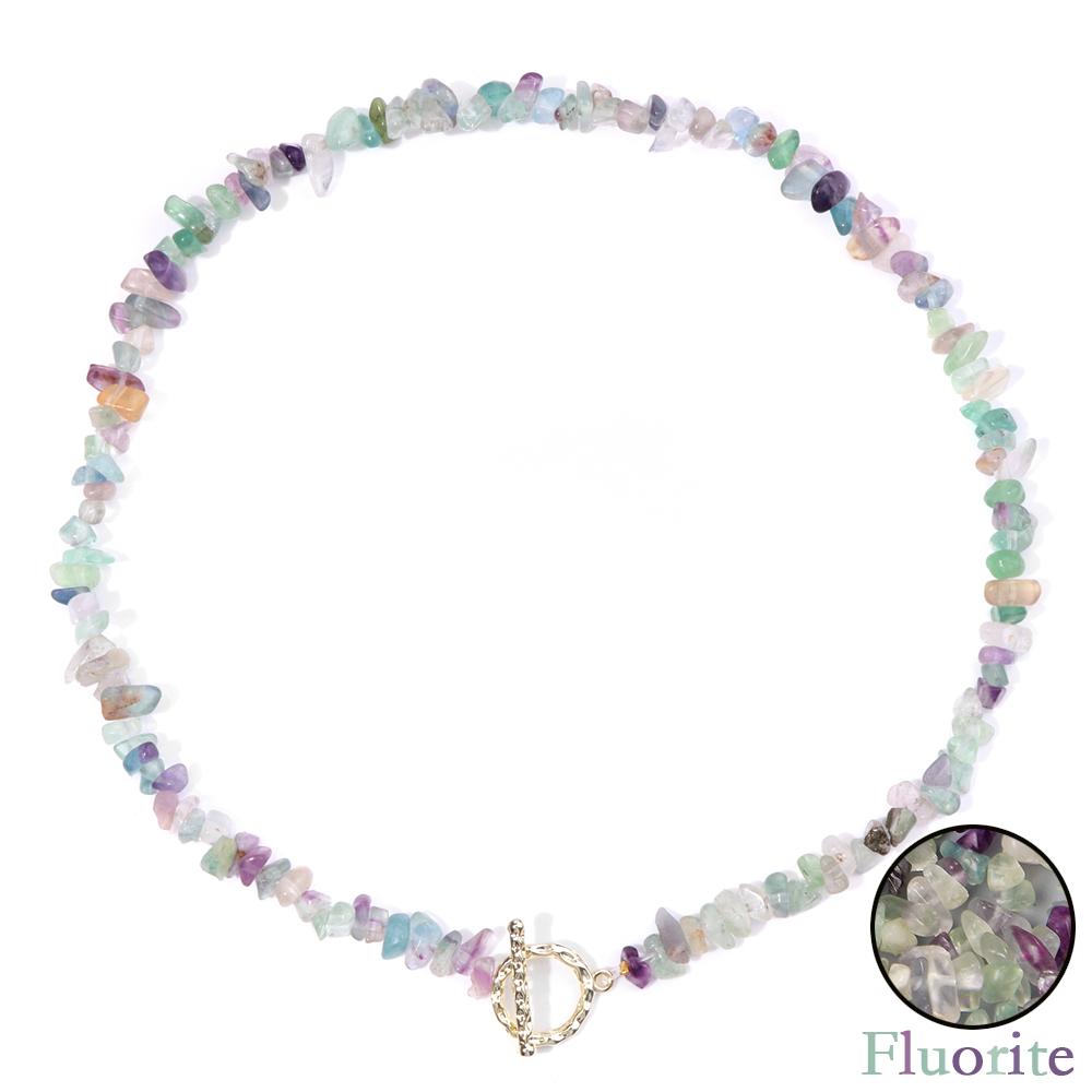 Healing Bohemian Gem Gravel Natural Semi-precious Stone Necklace Women's Fashion Necklace Jewelry Collares Para Mujer Female