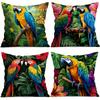 1pcs/4pcs Tropical Parrot Cushions Pillowcase Polyester Cushion Cover Throw Pillow Pillowcover Home Car Sofa Decor