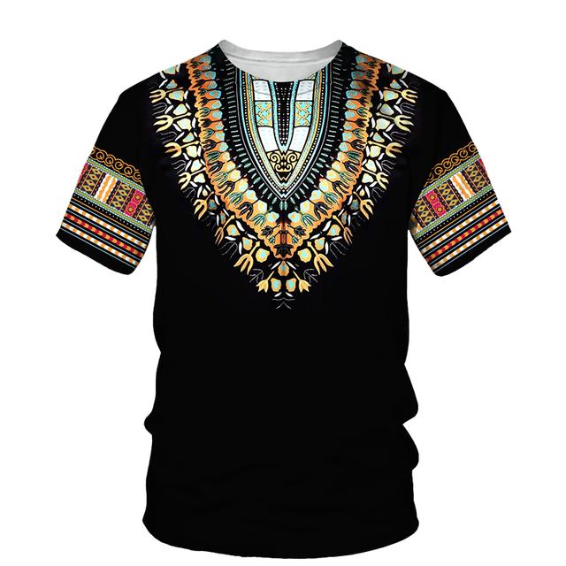 African Dashiki Print T-shirt Männer/Frauen Ethnische Vintage Folk-benutzerdefinierte Kleidung 2023 Sommer Casual Paare Kurzarm Grafik tops