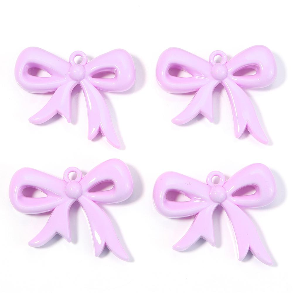 4pcs 49x40mm Bowknot Acrylic Charms Colorful Bow Charms Pendants For Jewelry Making DIY Necklace Phone Key Chain Accessories