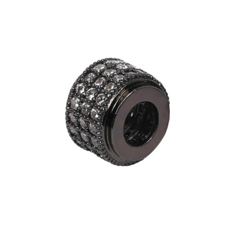 10 Pcs/lot Geometric Circular Micro Inlaid Zircon Charms DIY Large Hole Spacer Beads for Jewelry Making Supplies Wholesale