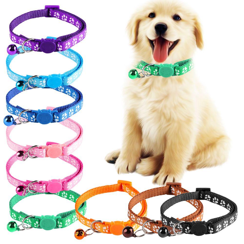 

Adjustable Cute Paw Pet Supplies Puppy Bell Pendant Dog Collar Kitten Necklace Cat Collars