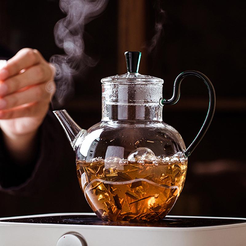 570ml High Borosilicate Glass Teapot Heat Resistance Tea Kettle Teaware Fruit Flower Tea Brewing Tea Set