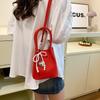 2025 New Sweet Bow Handbag Bag Female Senmeng Korean Version Chain Bucket Bag Messenger Bag Dinner Bag