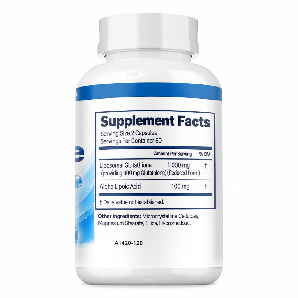 Liposomal Glutathione Capsules, Dietary Supplement, Liposomal Nutrient Delivery Capsules, for Adults