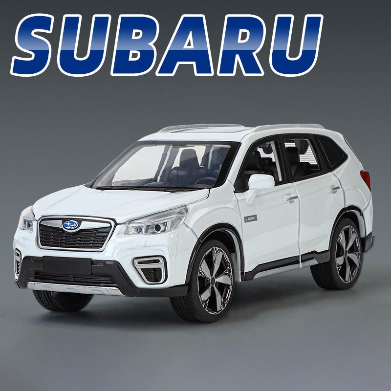 1/30 Subaru Forester SUV Alloy Muscle Car Model Sound and Light Pull Back Children's Toy Collectibles Birthday Gift