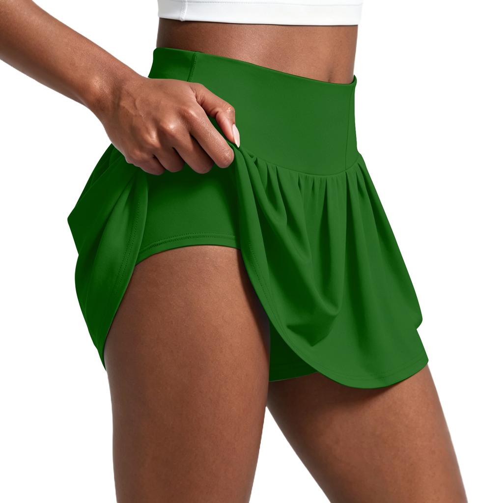 Women's Pleated Athletic Skort with Built-In Shorts High Waist Comfortable Fit Suitable for Running Yoga Tennis and Casual Wear