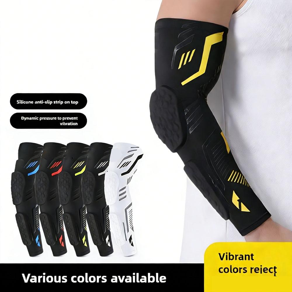 1Pcs Separate Elbow Pads Honeycomb Long Arm Sleeve Protector Dual Anti-Collision Compression Support Forearm Cover Basketball