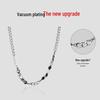 Trendy Men's Titanium Steel & Stone Beaded Necklace, Versatile High-End Accessory