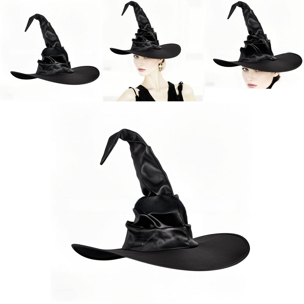 Purple Witch Hat With Ruffle Edge And Cosplay Style For Halloween Party Gifting