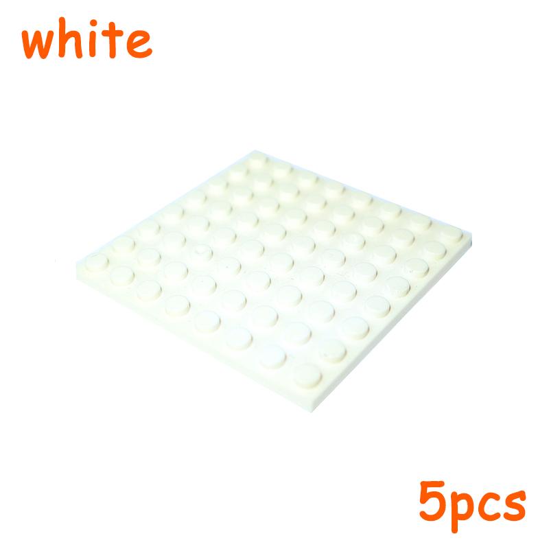 5 stuks 8x8 Punt 8*8 Plaat 41539 MOC Assemblage Deeltjes ZELF BOUWEN Bouwstenen Figuren Bakstenen Leergericht Creatief Speelgoed ideaal voor Kind wit