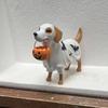 Halloween Decor with Dog Holding Pumpkin Bowl for Tabletop, Shelf, Mantel, Party & Festive Home Display (1 Piece)