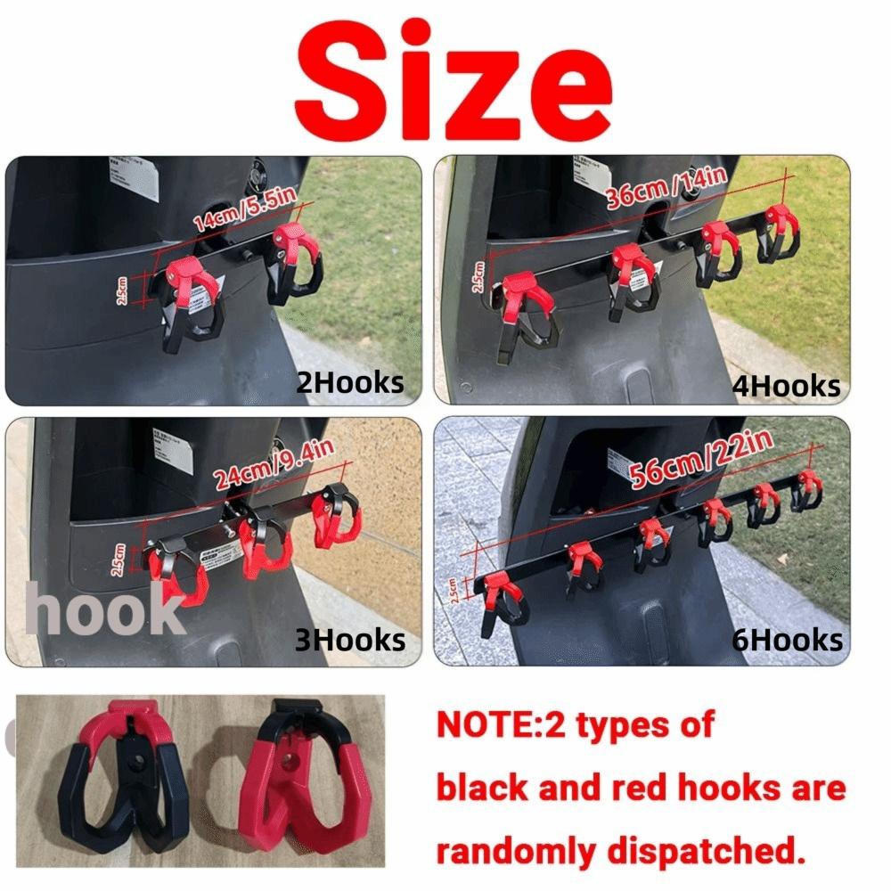 2/3/4/6 Hooks Electric Scooter Hook No Punching Installation Multifunctional Delivery Bag Hooks Universal Fixed