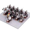 MOC Medieval Uruk-hai Orc Soldiers Raider Vargr Wolf Mount Knights Mini Figurine Building Block Set Educational Toy for Kids