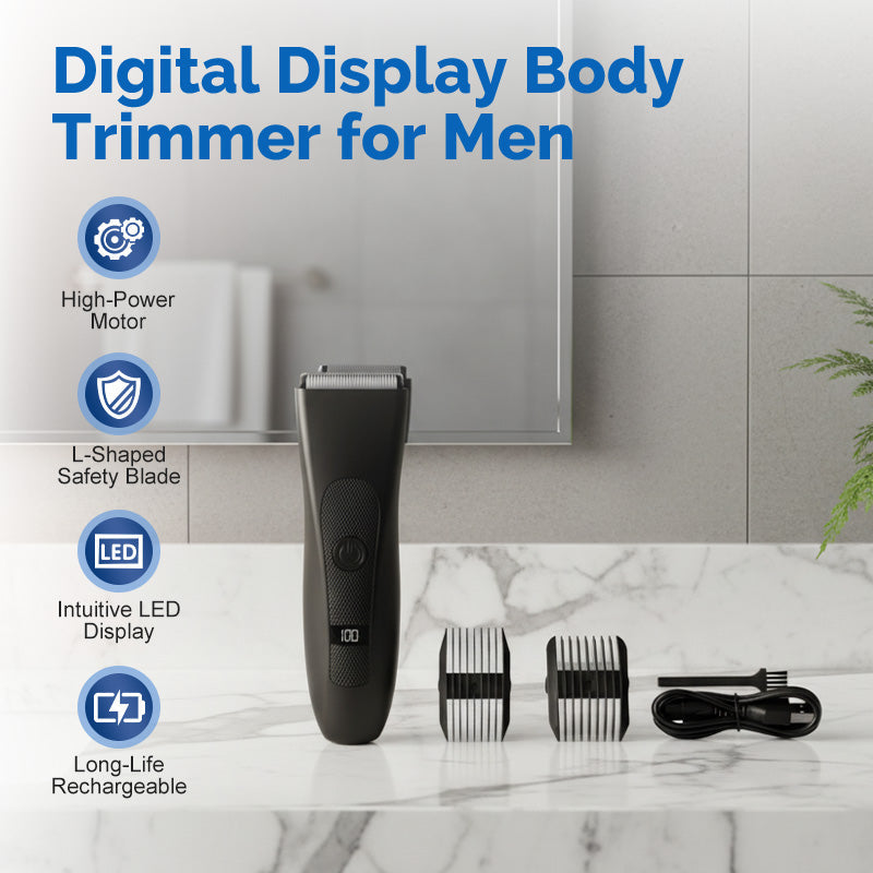 

Digital body trimmer for men with digital display Hair Trimmer Private Area Hair Remover Electric Hair Shaving Machine чорний
