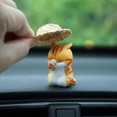 Cat Figurines Car Dashboard Decoration Car Interior Cute Cat Accessories for Home Office Desk Automotive