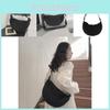 Stylish Korean Nylon Shoulder Bag Large Capacity Winter Trendy Black Tote
