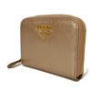 Used 11569 Vitello Move Coin Purse 1MM268 7943 Zip Around Compartment Card Case with Logo, Pink Gold, Women's from