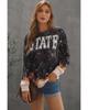 Azura Exchange Black Bleached Sweatshirt