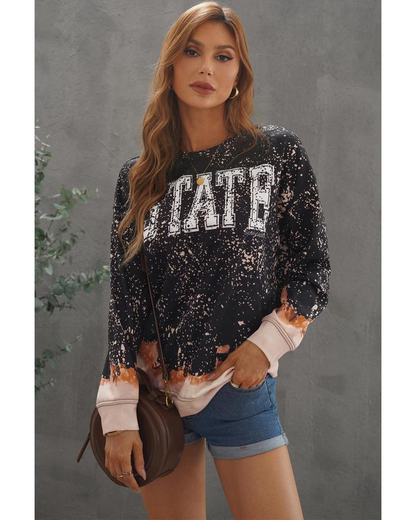 Azura Exchange Black Bleached Sweatshirt