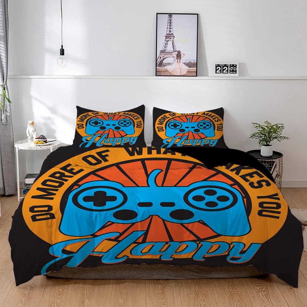3D Gamepad King Queen Duvet Cover Game Theme Bedding Set For Teens Adults Youth Gamer Bedroom Decor 2/3Pcs Polyester Quilt Cover