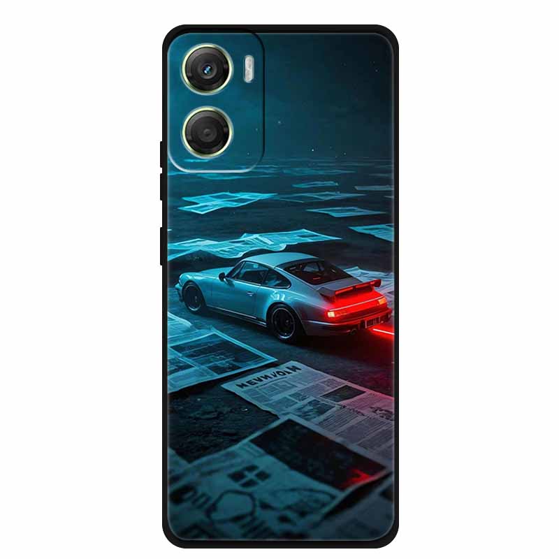 Flowers Case For Motorola Moto G06 G 06 4G Soft Silicone Phone Cover Funda Black TPU Protective Bumper Back Fashion Coque Shell