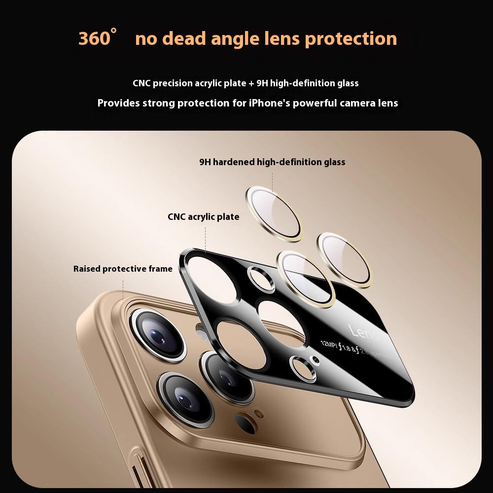 For iPhone 16 Pro Magnetic Case Large View Window Matte PC Phone Back Cover with Lens Film