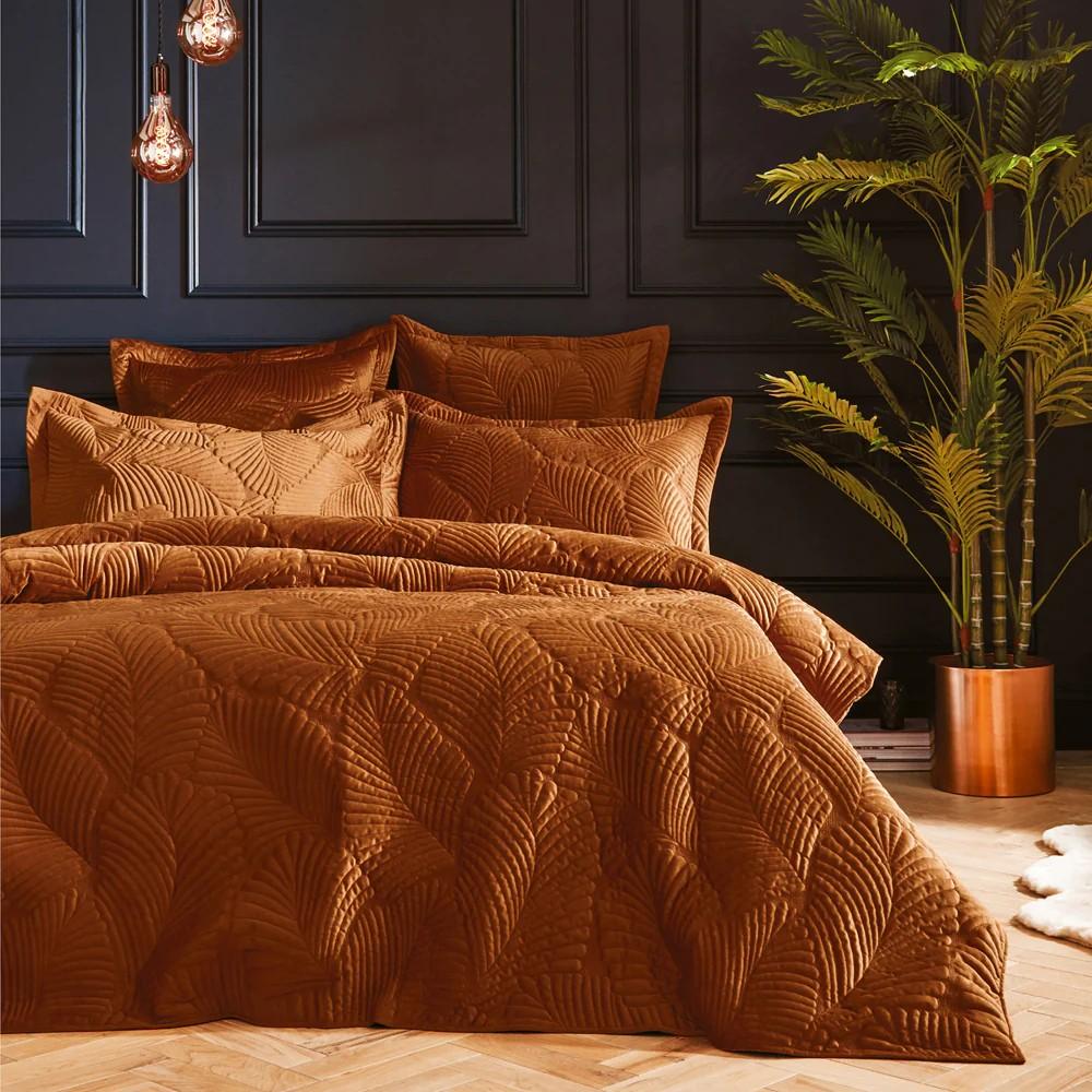 Paoletti Palmeria Velvet Quilted Duvet Cover Set