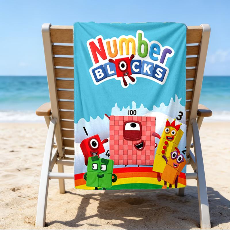 Proof Beach Towel with a Numberblocks Pattern - Soft,absorbent,quick-drying,machine Washable - Perfect for Swimming,camping,bathing