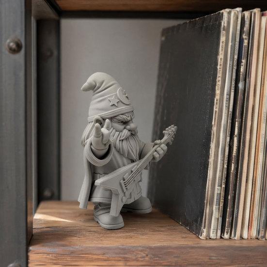 Huaqianguhh Funny Rocker Gnome Figurines, 3D Printed Musical Figurine with Guitar, Garden Decoration, Statue, Gift for Music Lovers