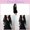 Vintage French Style Slim Fit V Neck Ruffle Sleeve Short Skirt For Office Women