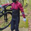 Wosawe Herbst und Winter Herren Fleece Warmes Radtrikot Stoßfest Atmungsaktives Mesh Atmungsaktiver Fahrrad Rennradanzug
