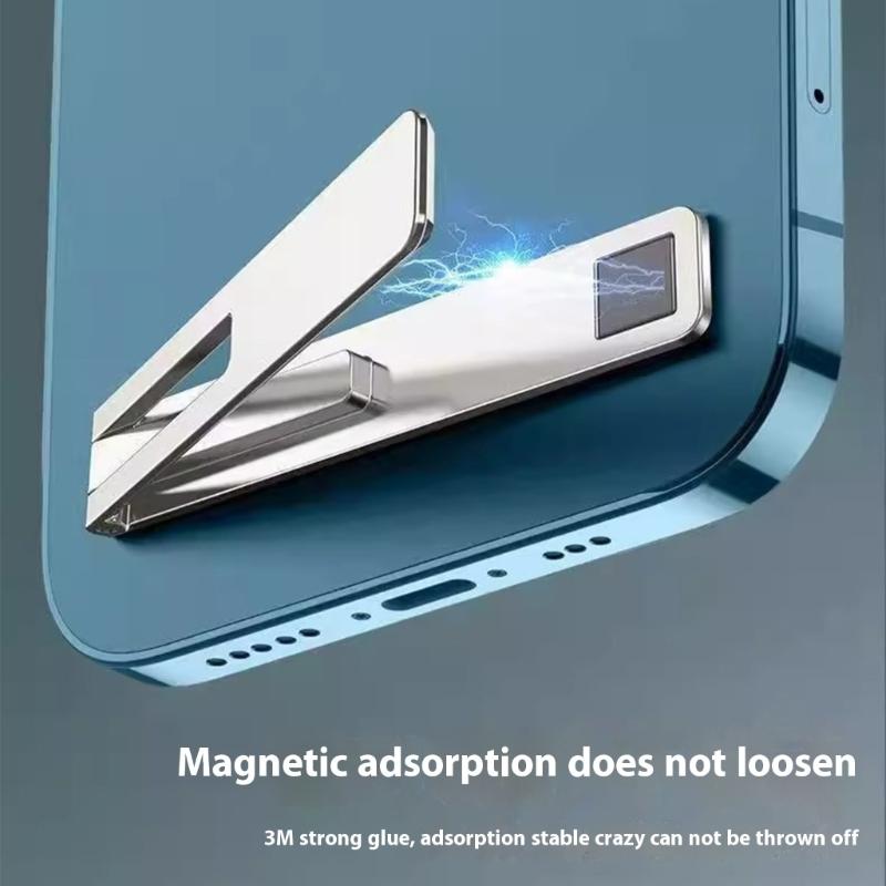 Thin Metal Phone Grip Mount Foldable Double Designs Phone Stand Invisible Mobile Phone Mount for Tablets & Smartphone